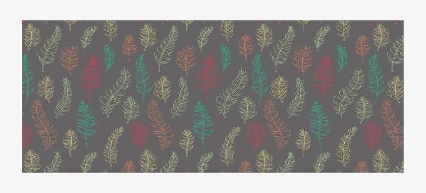 Green Orange Red Feather Leaves On Grey Custom Morphing - Paisley, HD Png Download