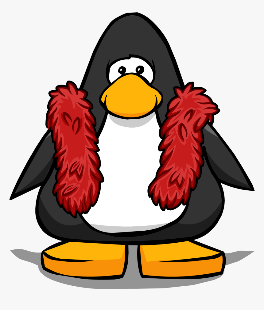 Red Feather Boa From A Player Card - Club Penguin Fishing Png, Transparent Png