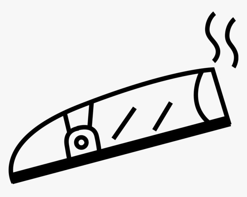 Cigar Image Illustration Of Smoking - Line Art, HD Png Download