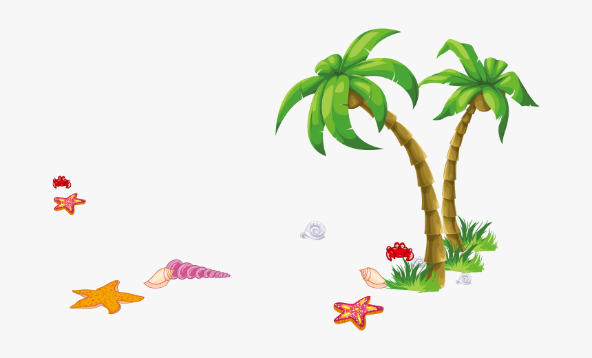 Vector Sea Elements - Sea Beach In Cartoon, HD Png Download
