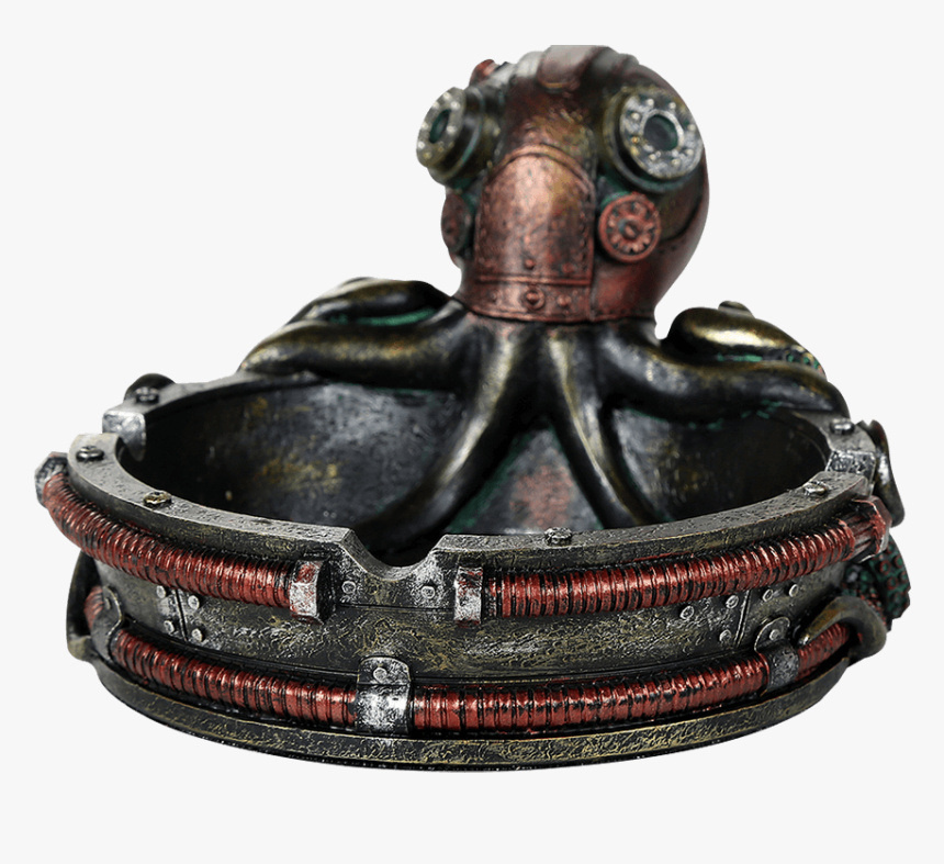 Steampunk Octopus Ashtray - Bronze Sculpture, HD Png Download