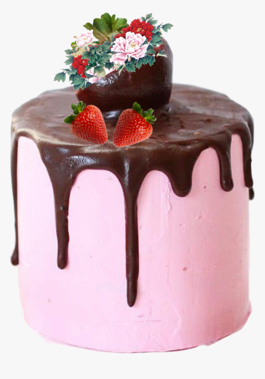 #strawberries #cake #chocolate - Chocolate Cake, HD Png Download