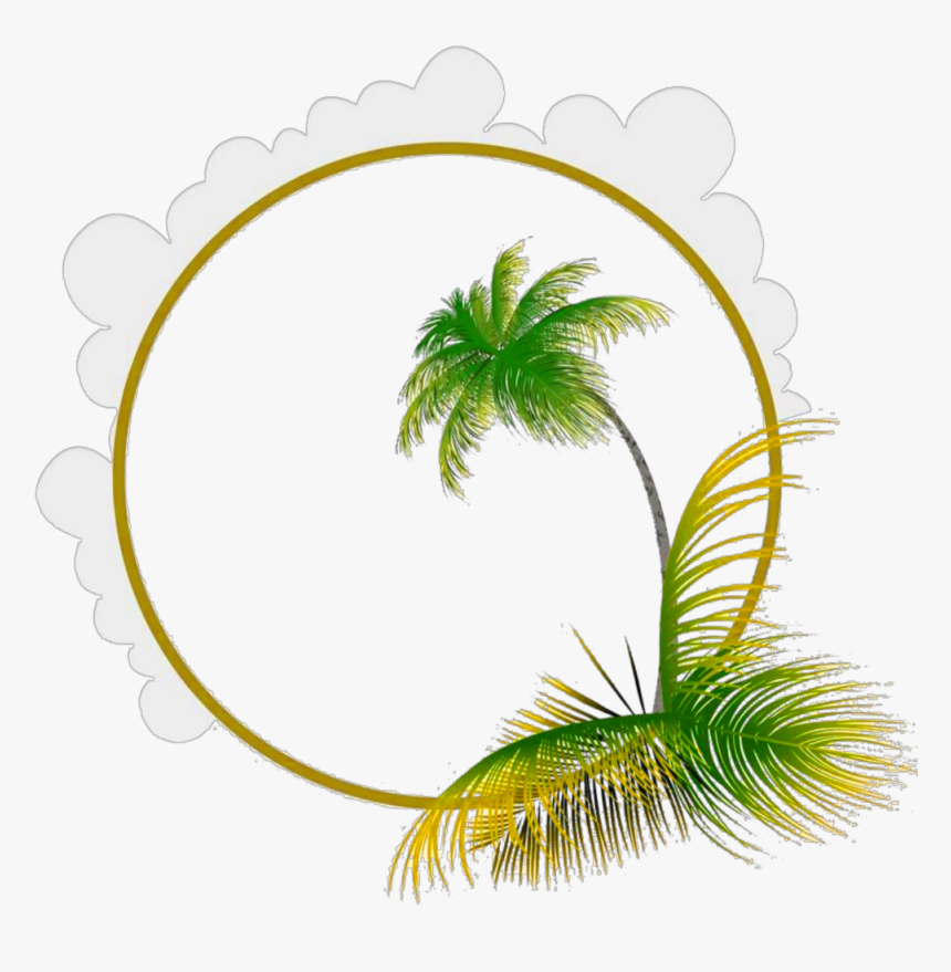#ftestickers #frame #borders #palmtree #clouds #cute - Summer Illustration, HD Png Download
