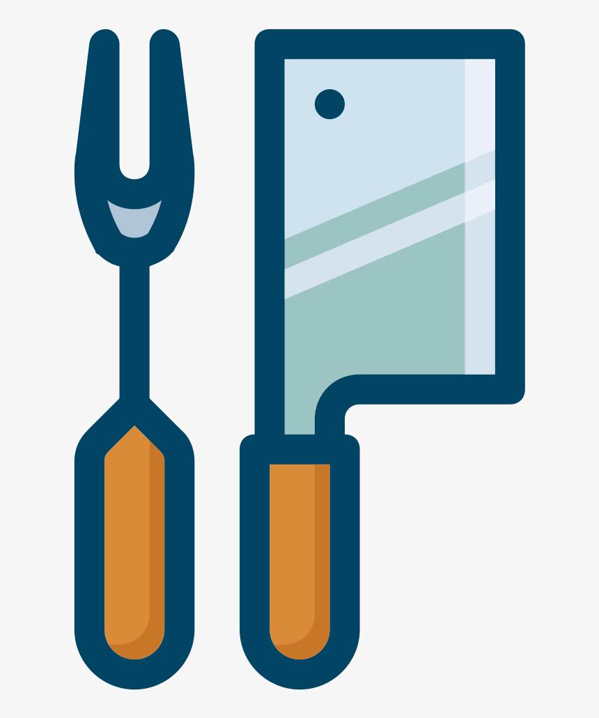 Fork & Cleaver - Kitchen Utensil, HD Png Download