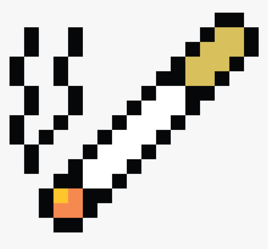 Clip Transparent Stock Art Cigarette Minecraft Transprent - Minecraft Machete, HD Png Download