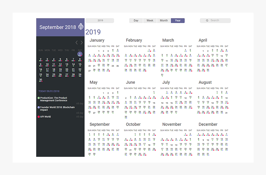 Grandwp Event Calendar, Theme - Wordpress Plugin Year View Calendar, HD Png Download