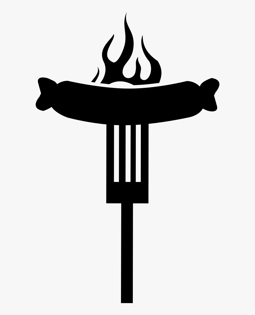 Burning Sausage On A Fork - Hot Dog On A Fork Clipart, HD Png Download