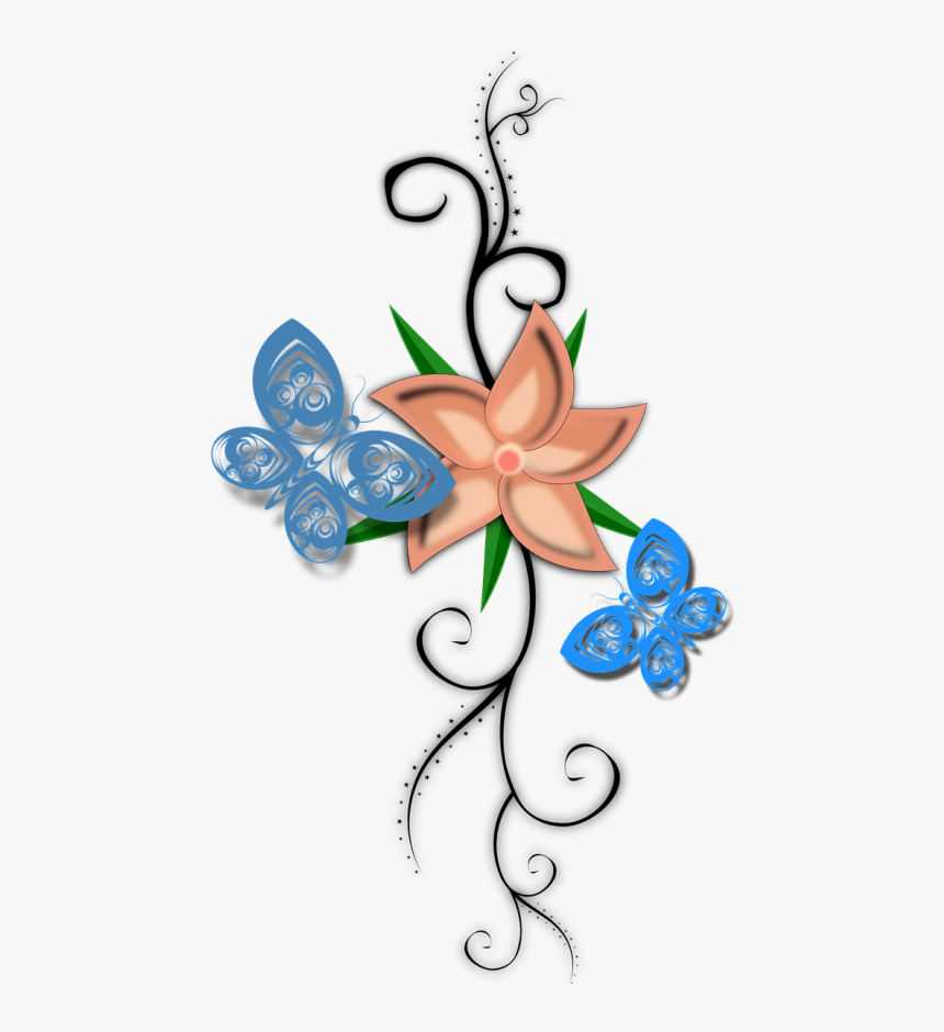 Flores Png Arte Clipart , Png Download - Flores Mariposas Pixabay Png, Transparent Png