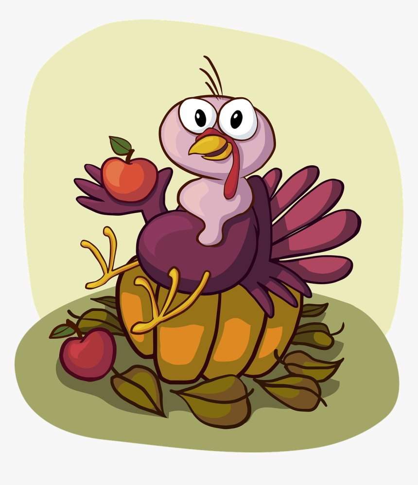 Turkey, Cute, Sitting, Pumpkin, Apple, Happy, Smile - No Need To Count Calories Today Just Your Blessings, HD Png Download