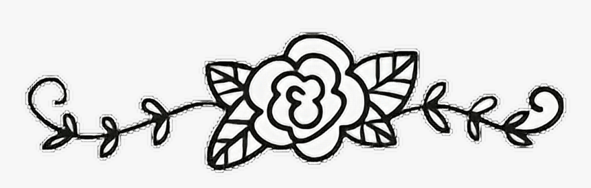 #flower #rose #vine #leaves #swirl #divider #frame - Clipart Flower Vine Divider, HD Png Download