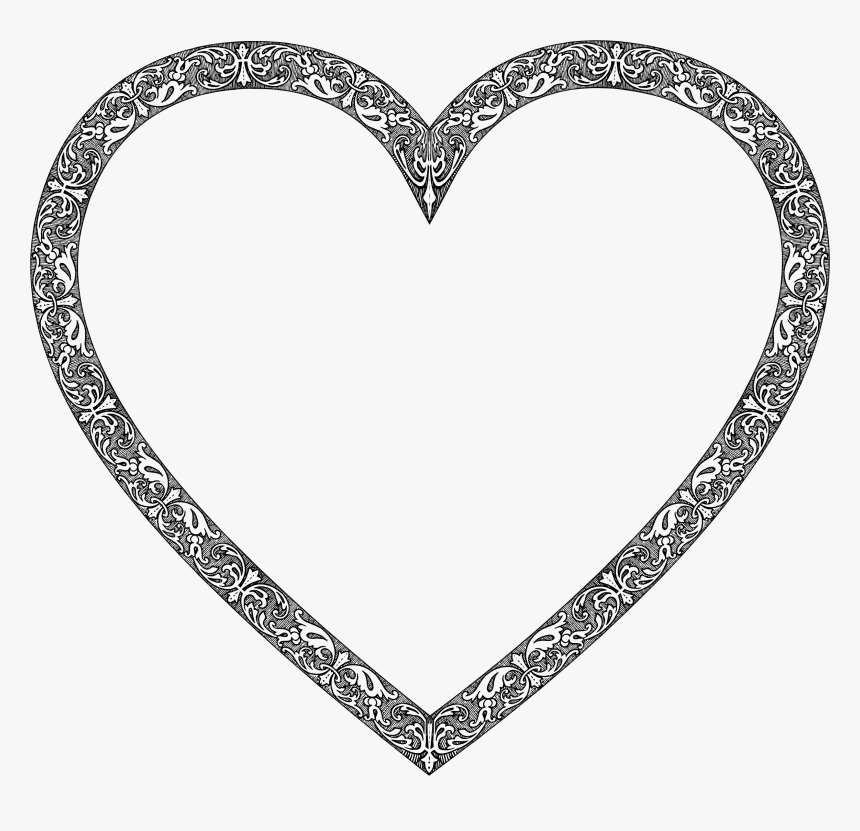 City Skyline Ii Heart Clip Arts - Frame Heart Black And White Png, Transparent Png