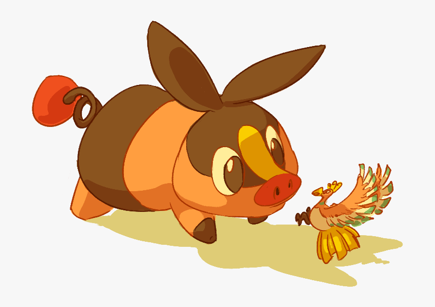 I Have A Tepig Plushie And The Tiny Ho-oh Figure From - Cartoon, HD Png Download