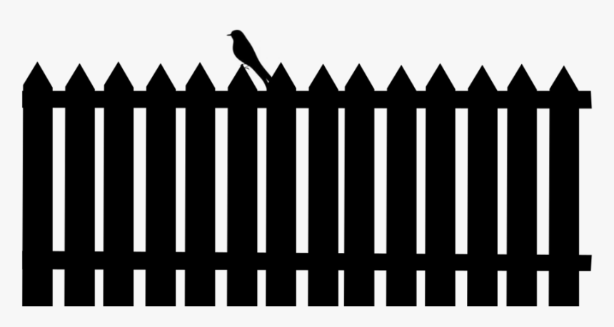Fencing Clipart Black And White - Picket Fence Silhouette Png, Transparent Png