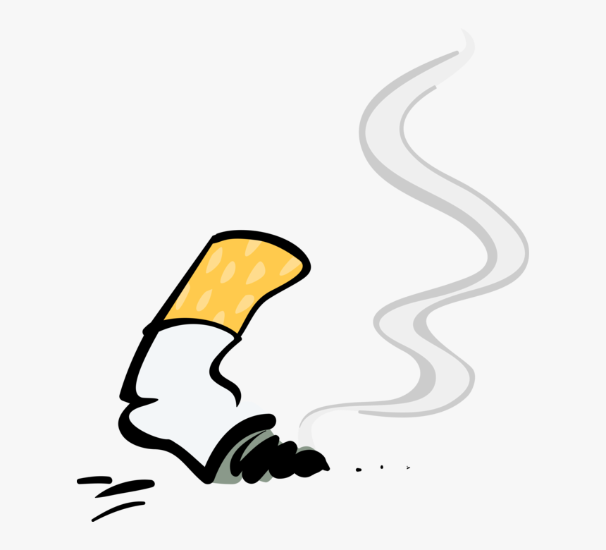 Vector Illustration Of Discarded Tobacco Cigarette - Cigarette, HD Png Download