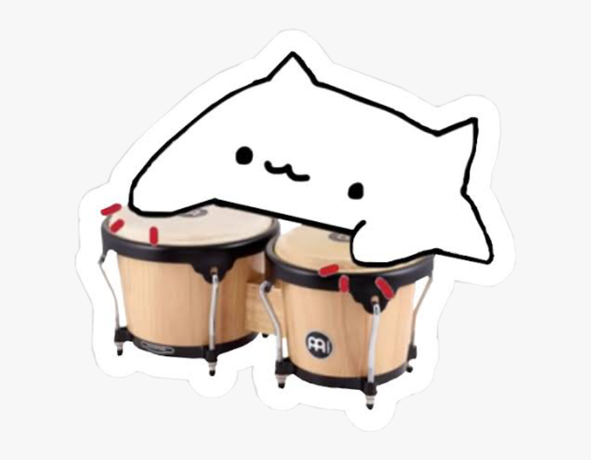 Bongocat Bongo Cat Drum Girl Cool Tumblr White Unicorn - Bongo Cat, HD Png Download