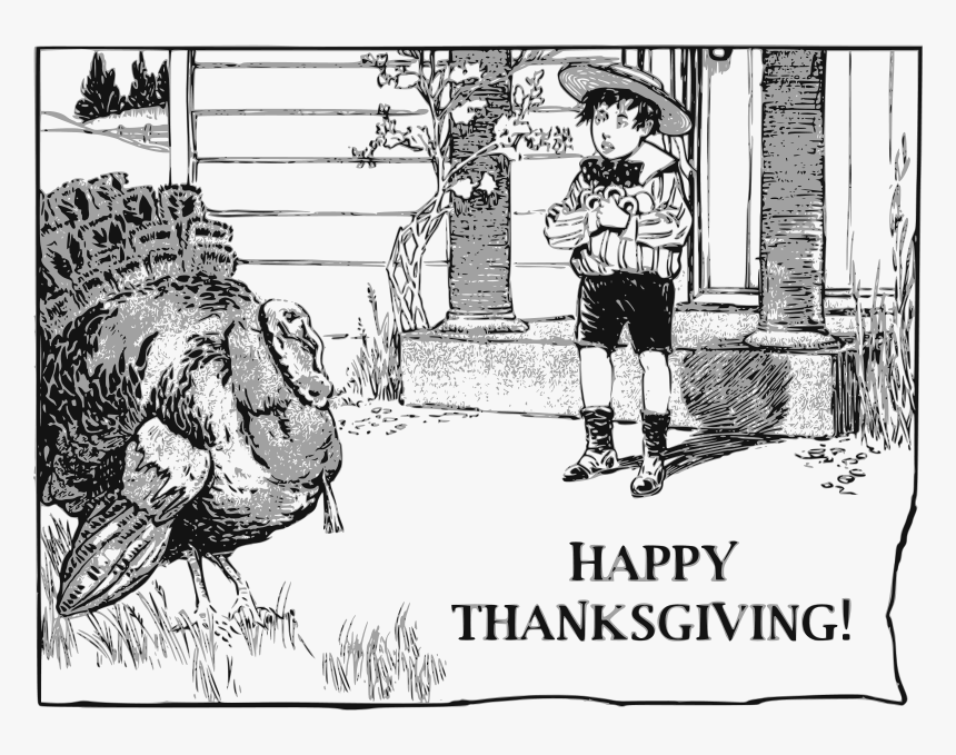 Free Vector A Boy And His Turkey - Vector Graphics, HD Png Download