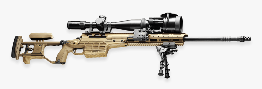 Shown With Rifle Scope, Folding Rear Stock, Desert - Trg M10 Sako, HD Png Download