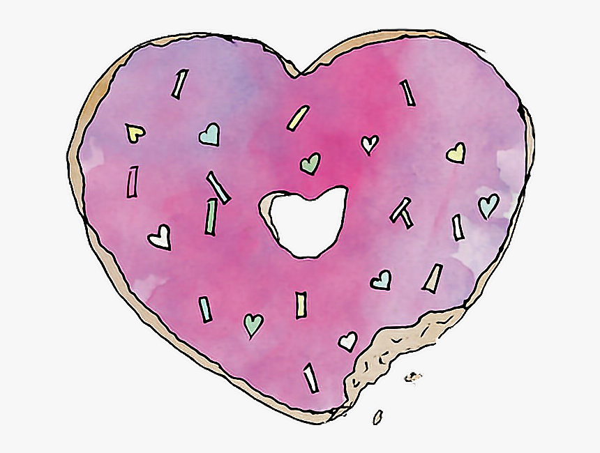 Heart Cool Transparent Tumblr Donuts Png Heart Cool - Png Donut, Png Download