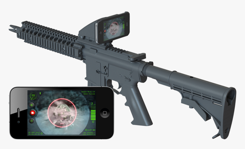The Inteliscope Tactical Rifle Adapter And App Allows - Ar 15 Phone Mount, HD Png Download