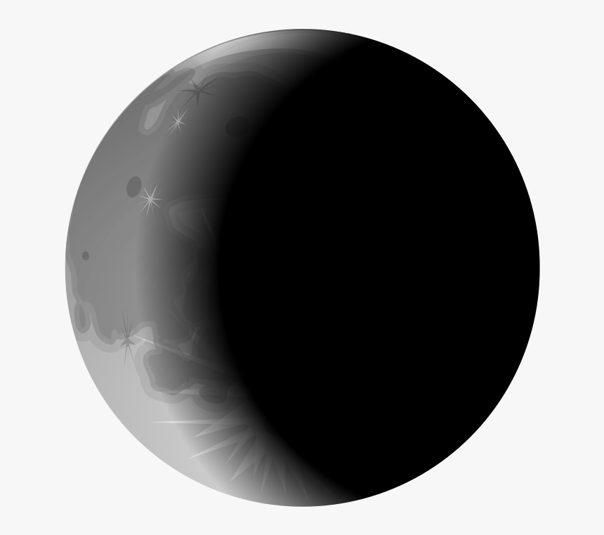 Moon-crescent2 - Black Circle, HD Png Download
