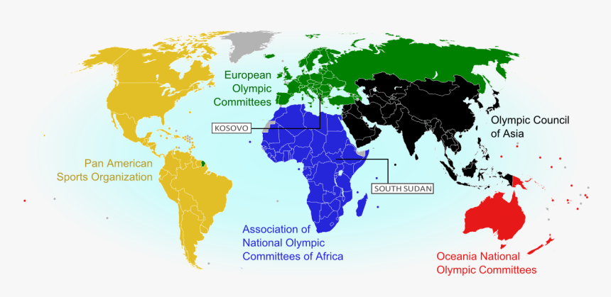 World Map Showing The Five Continental Associations - Haiti Compared To Us, HD Png Download