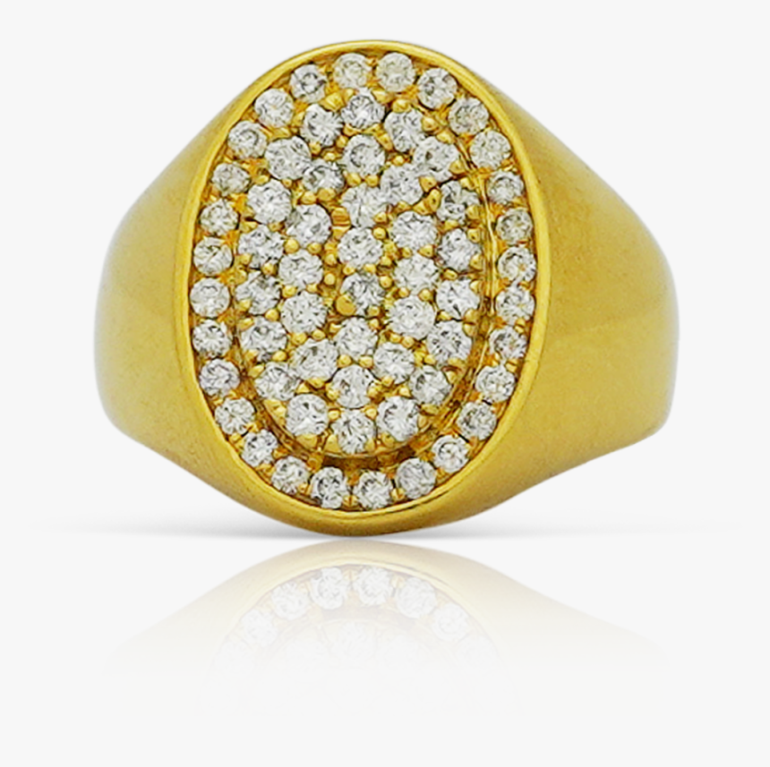 10k Yellow Gold Men S Diamond Ring - Engagement Ring, HD Png Download