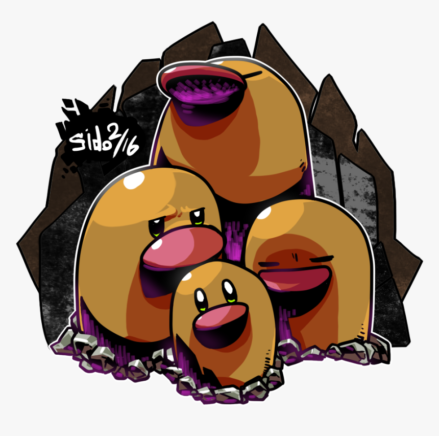Dugtrio And Diglett - Cartoon, HD Png Download