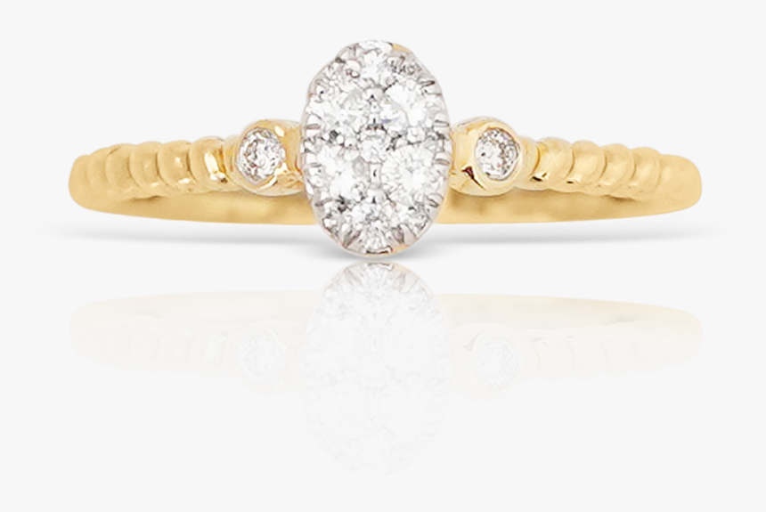 14k Yellow Gold Ladies Diamond Ring - Pre-engagement Ring, HD Png Download