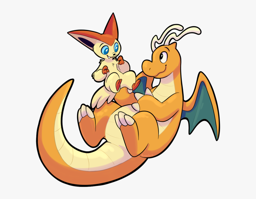 Dragonite E Victini, HD Png Download