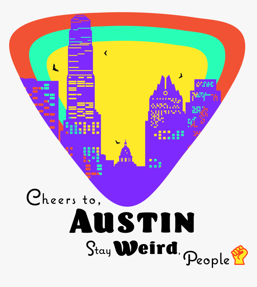 Austin Texas Hometown Drawing Complete - Graphic Design, HD Png Download
