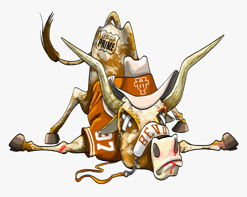 Transparent Longhorn Mascot Clipart - Texas Longhorn Mascot Cartoon, HD Png Download