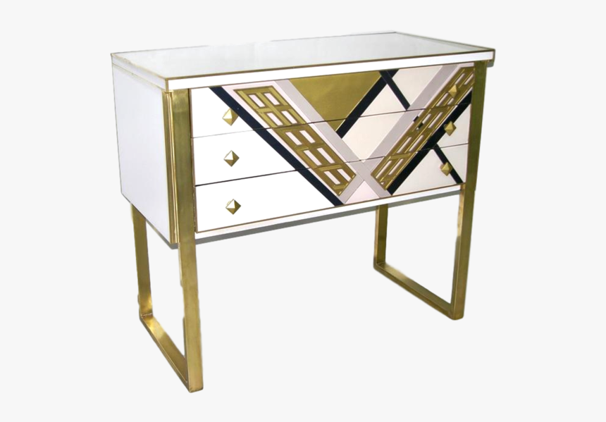 1990s Italian Unique White Black And Gold Chest Or - Transparent Png Gold Sofa, Png Download