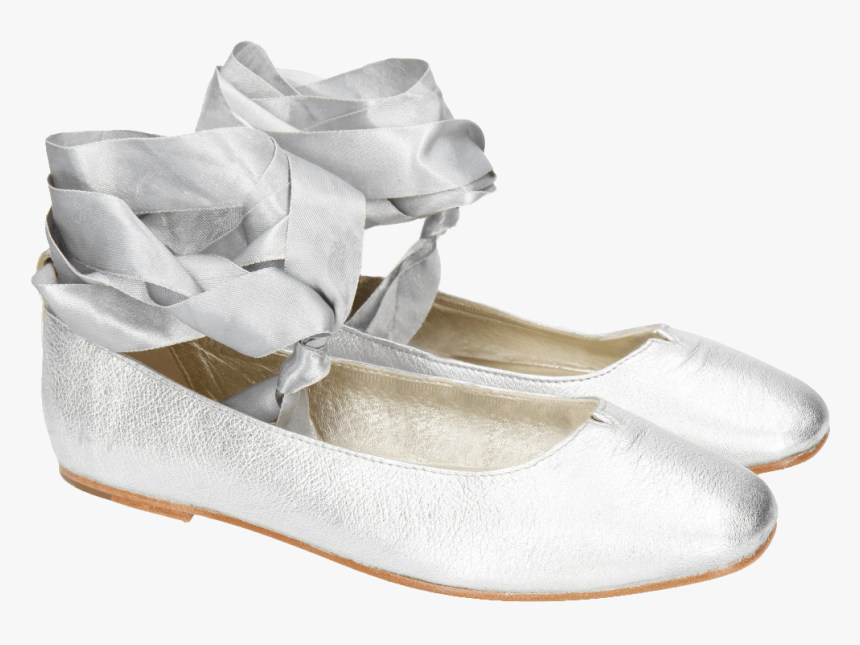 Ballet Pumps Melly 4 Talca Silver Ribbon - Ballet Flat, HD Png Download