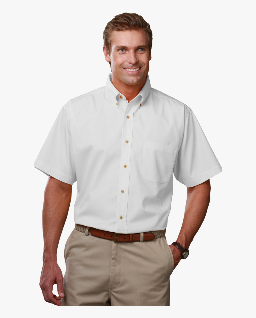 Mens Short Sleeve Teflon Twill - Navy Blue Mens Short Sleeve Shirt, HD Png Download