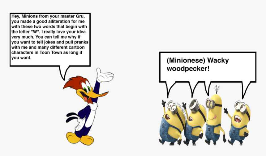 Woody Woodpecker Meets The Minions By Darthranner83 - Spongebob Meets The Minions, HD Png Download