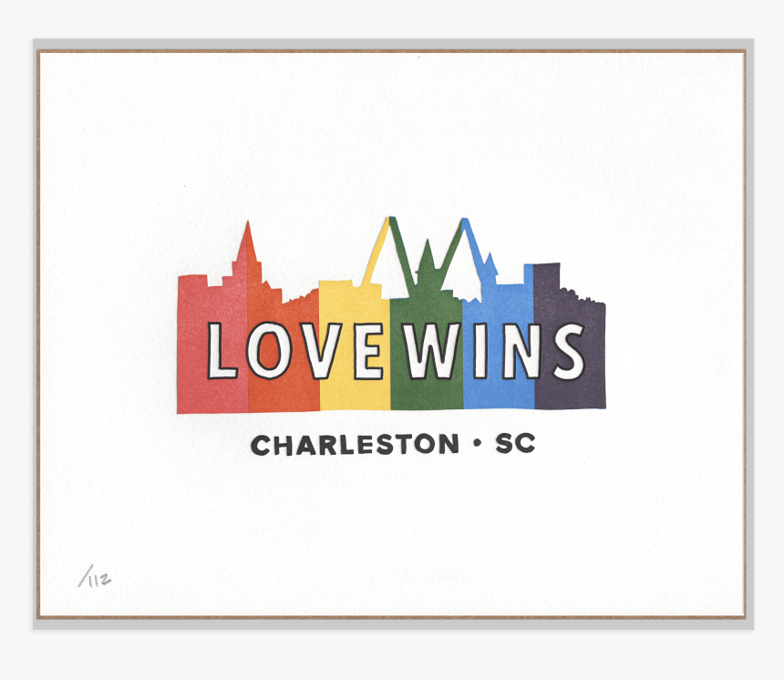 Rainbow Silhouette Of Charleston, Sc Skyline With Words - Love Charleston, HD Png Download
