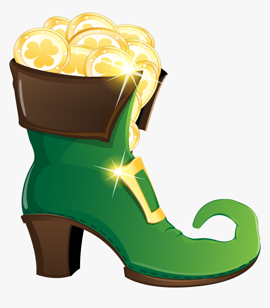 Leprechaun With Gold Coins - St Patrick Leprechaun Shoes, HD Png Download