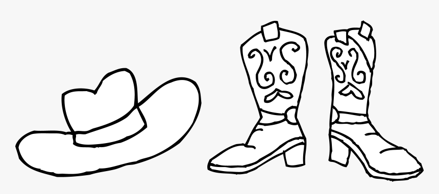 Cowboy Boots Clipart Free Download Clip Art On - Cowboy Boot Clipart Black And White, HD Png Download