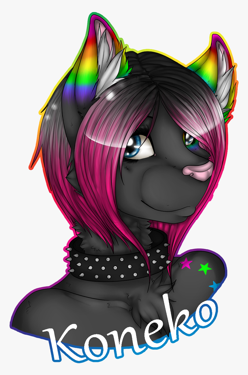 Koneko Bust Badge - Cartoon, HD Png Download