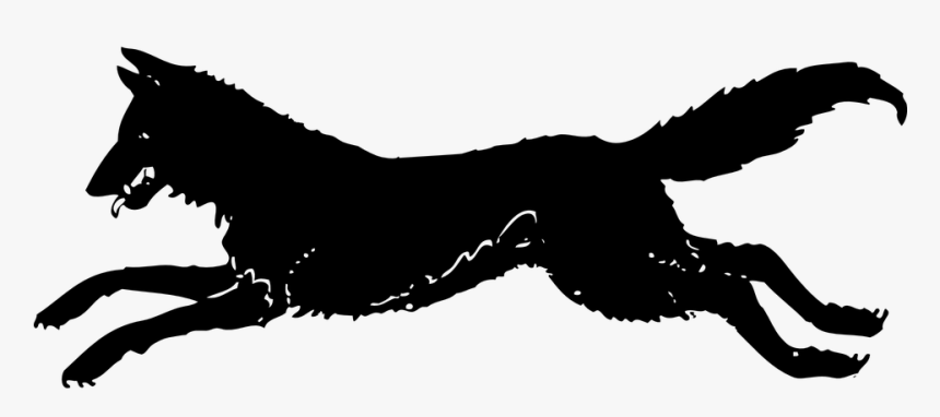 Transparent Chasing Png - Wolf Running Silhouette Png, Png Download