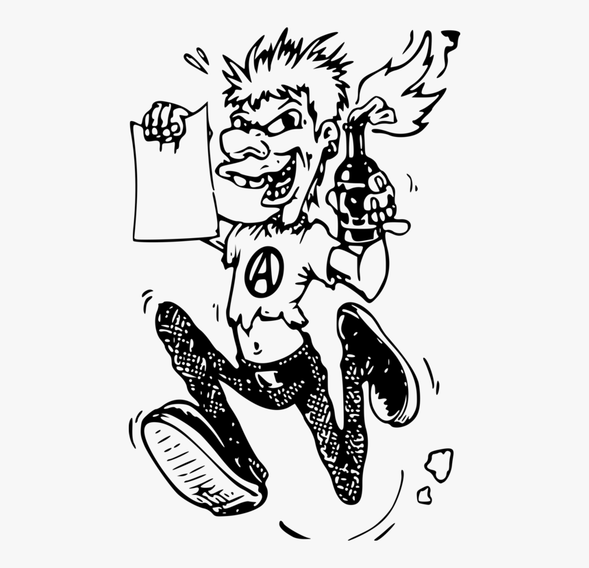 Art,monochrome Photography,arm - Molotov Cocktail Punk, HD Png Download
