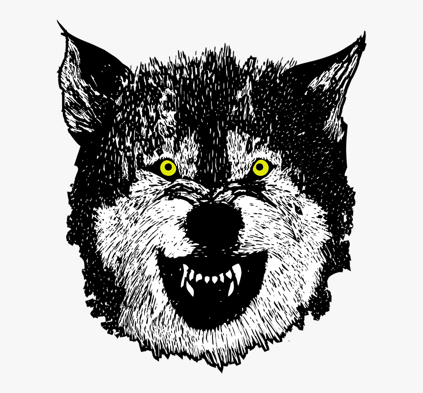 Wolf, Predator, Mascot, Wild, Fierce, Growl, Wildlife - 人 狼, HD Png Download