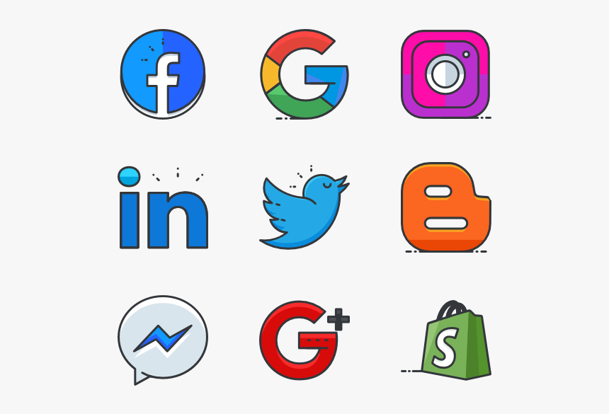 Essential Set - Social Media Flaticon Png, Transparent Png