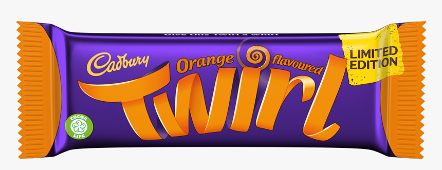This Limited Edition Bar Adds A Hint Of Orange To The - Cadburys Chocolate Orange Twirl, HD Png Download