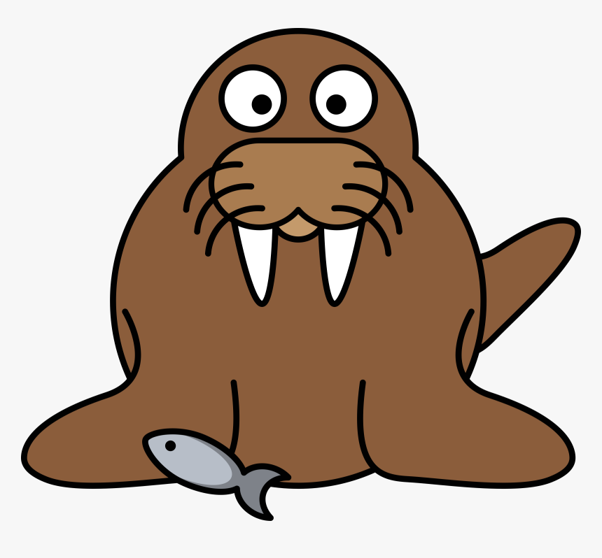 Seal Clipart Arctic Fish - Walrus Clip Art, HD Png Download