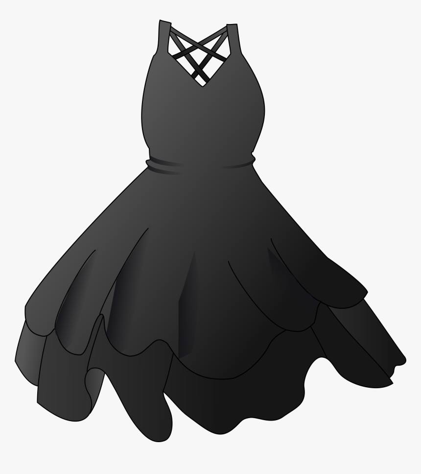 Black Party Dress - Black Dress Clip Art, HD Png Download