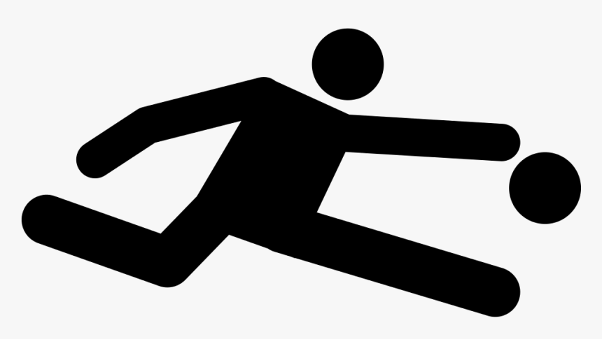 Football Player Chasing Ball - Hand, HD Png Download