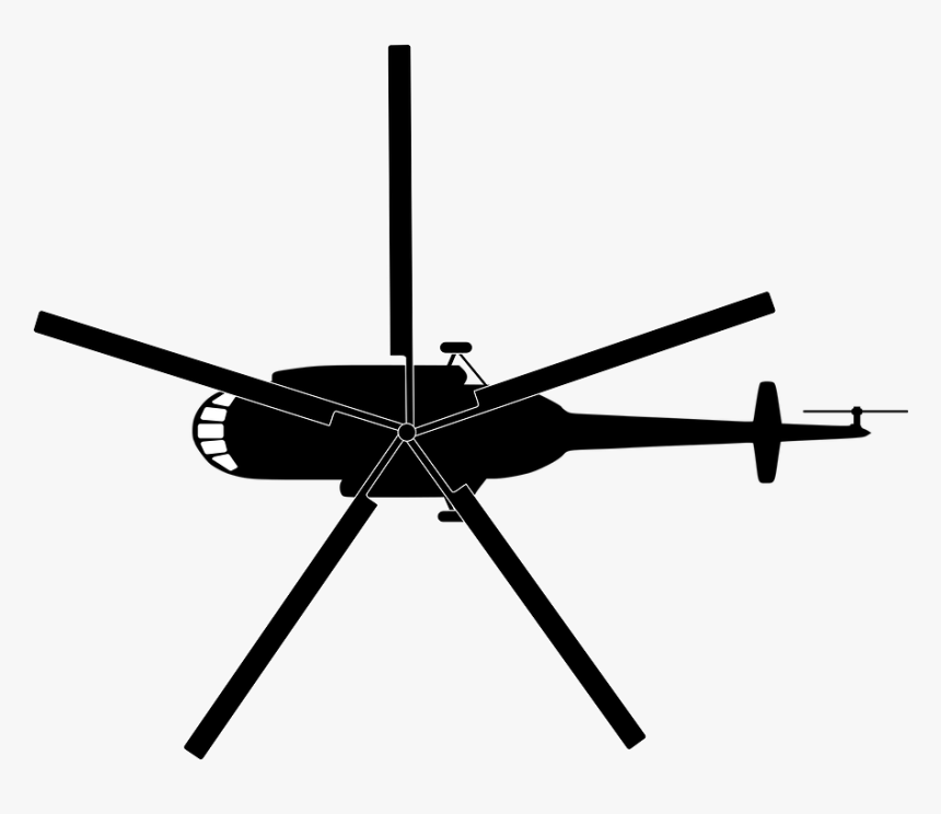 Airborne, Helicopter, Military, Russian - Helicopter Top View Vector, HD Png Download
