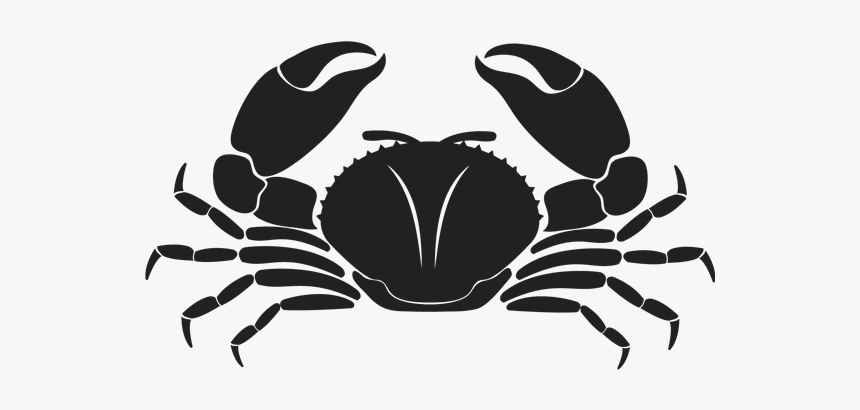 Black Cartoon Crab Silhouette - Rock Crab, HD Png Download