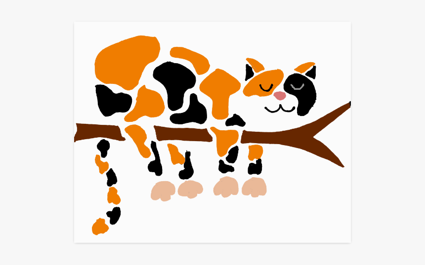 Funny Funky Calico Cat In Tree Poster 20 X16, HD Png Download
